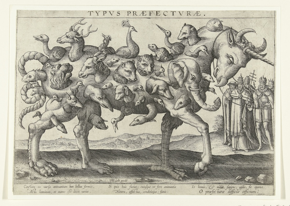 Tekening: Allegorie op de moeilijkheid van het besturen, 1578